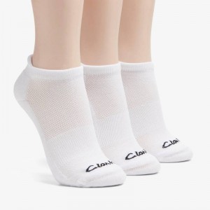 Clarks 3 Pack Solid Athletic Sock Bijele | CLKS-84639