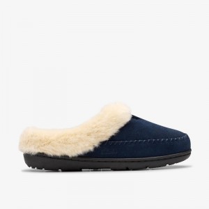 Clarks Camelae Shine Slippers Tamnoplave | CLKS-84677