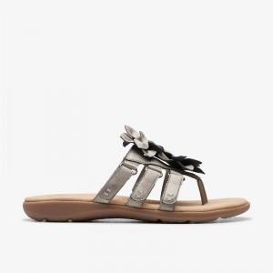 Clarks Elizabelle Mae Plave Sive Metalne | CLKS-84969