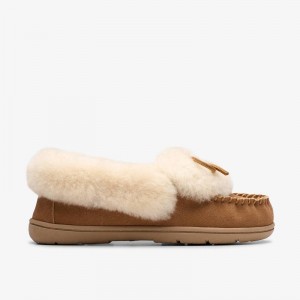 Clarks Roll Mocc Slippers Smeđe | CLKS-84674