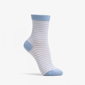 Clarks Stripe Crew Bamboo Sock Svijetlo Plave | CLKS-84667