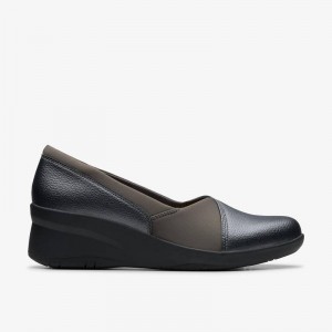 Clarks Suttyn Walk Tamno Plave Sive Metalne | CLKS-84722