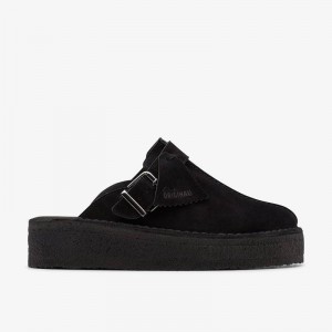 Clarks Trek Wedge Mule Crne | CLKS-84759