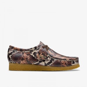 Clarks Wallabee Smeđe Zmijski Print | CLKS-84512