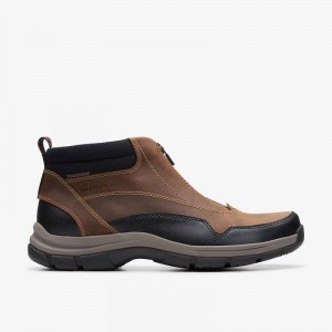 Clarks Walpath Zip Tamno Smeđe | CLKS-84549