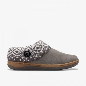Clarks Willowdean Sweater Slippers Tamno Sive | CLKS-84669
