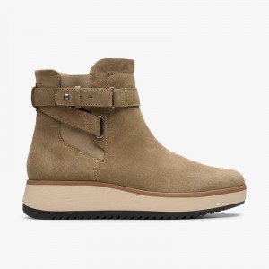 Clarks Zylah Faye Tamno Sive Smeđe | CLKS-85461