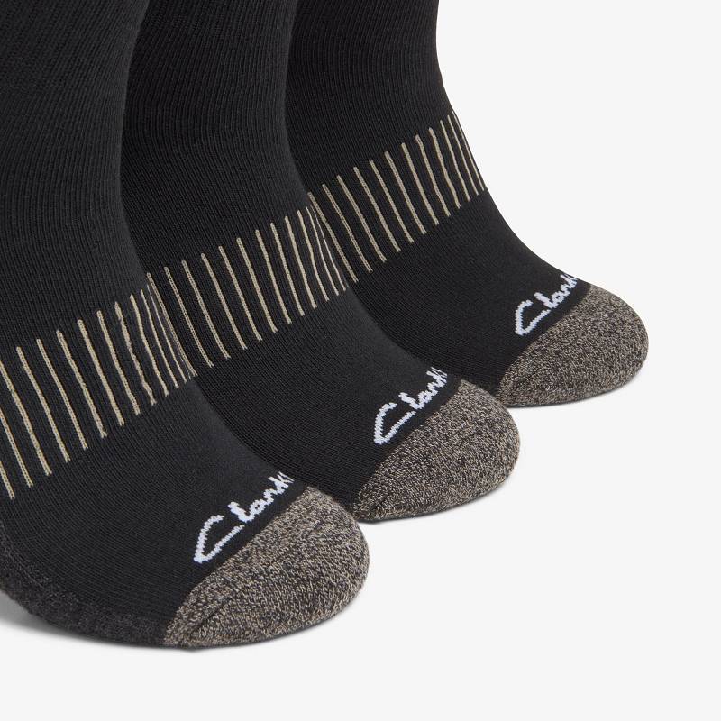Clarks 3 Pack Ankle Sport Sock Crne | CLKS-84194
