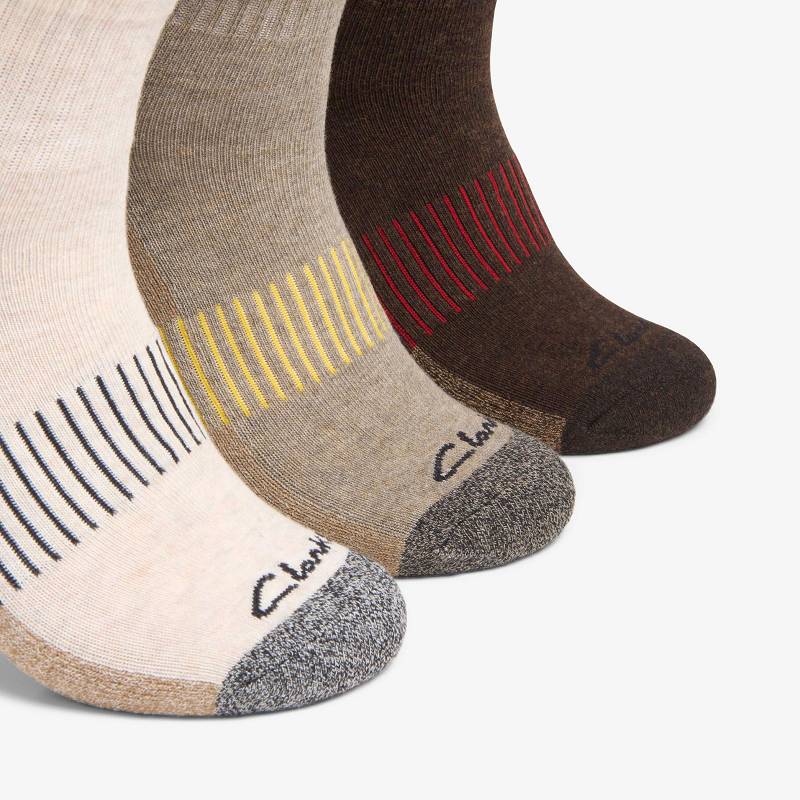 Clarks 3 Pack Ankle Sport Sock Smeđe | CLKS-84195