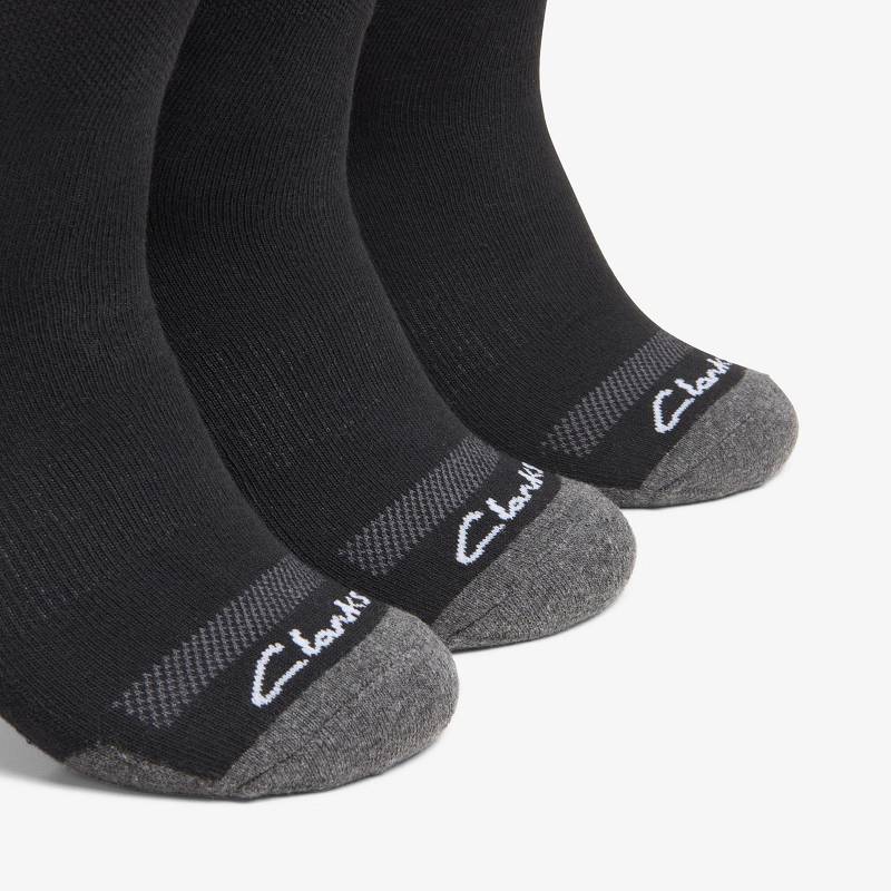 Clarks 3 Pack Sport Crew Sock Crne | CLKS-84168