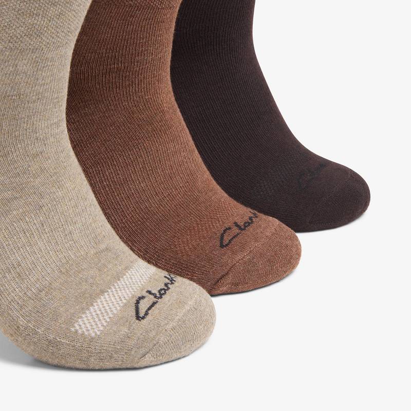 Clarks 3 Pack Sport Crew Sock Kaki Boja | CLKS-84169