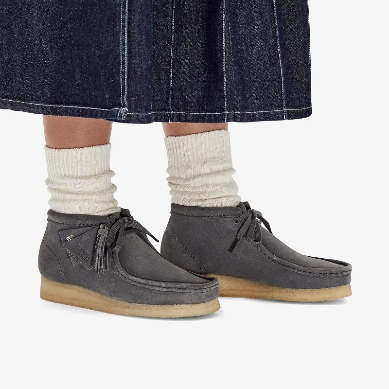 Clarks Wallabee Boot Sive Plave | CLKS-85553